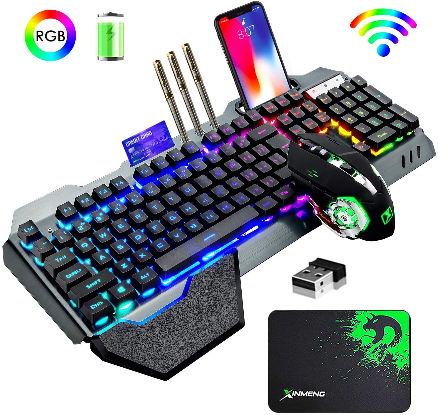 Gaming Keyboard And Mouse Combo Wireless - Bezprzewodowa klawiatura i mysz do gier