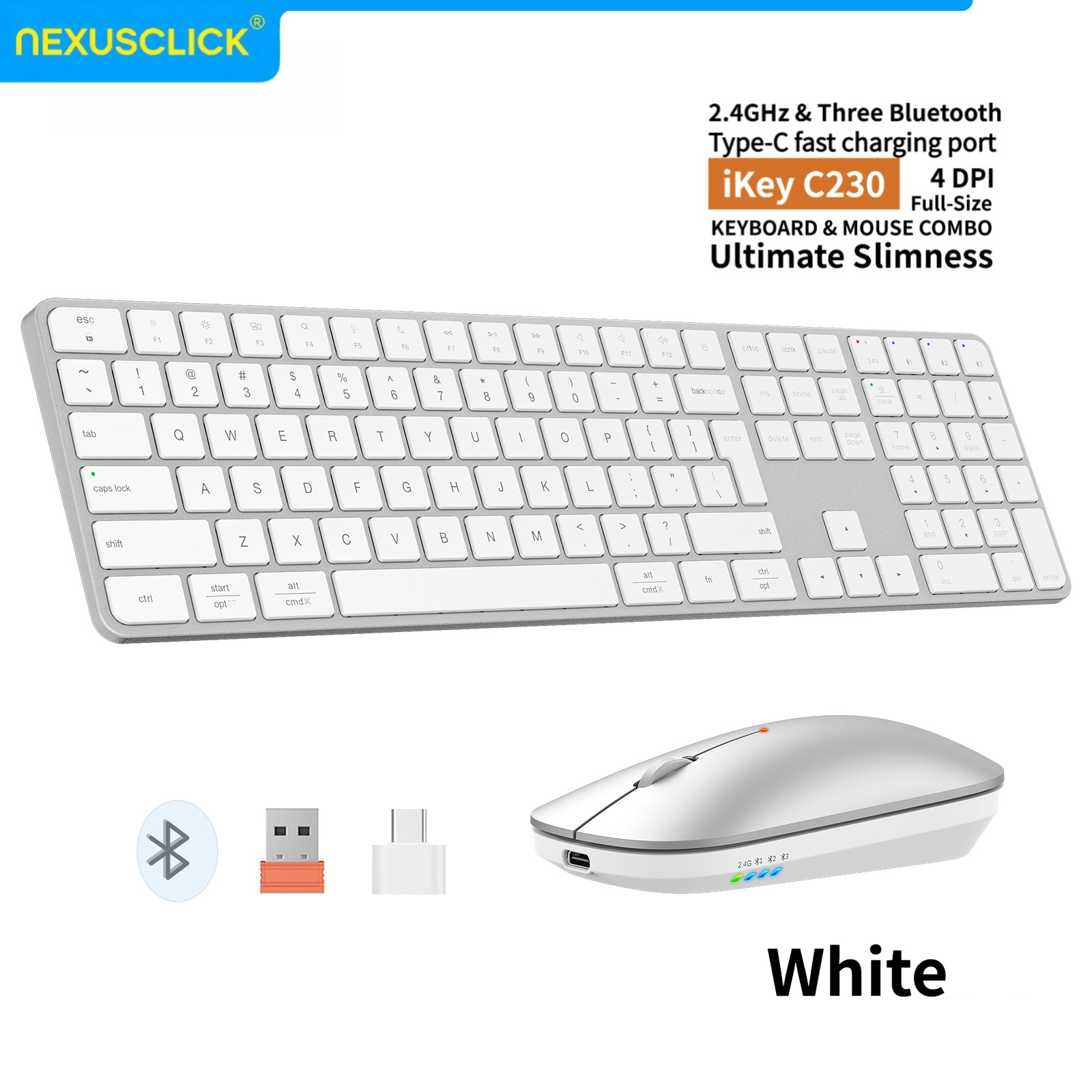 Gaming Keyboard And Mouse Combo Wireless - Bezprzewodowy zestaw klawiatury i myszy NexusClick