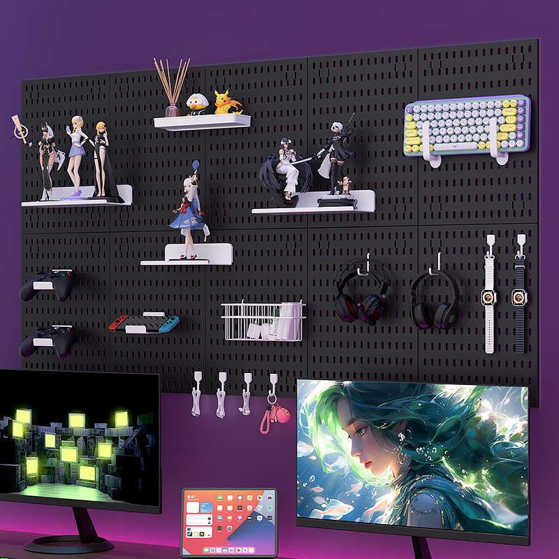 Gaming Keyboard And Mouse - Półka z tablicy perforowanej na akcesoria