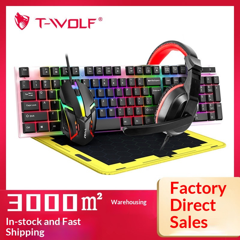 Gaming Keyboard Mouse And Headset Combo - Zestaw gamingowy T-Wolf Tf240 4 w