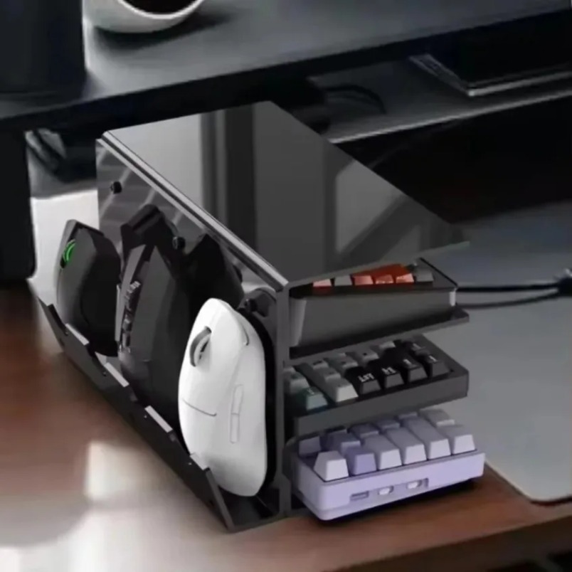 Gaming Keyboard Ergonomic - Stojak na klawiaturę, 3-poziomowy, akrylowy, przezroczysty