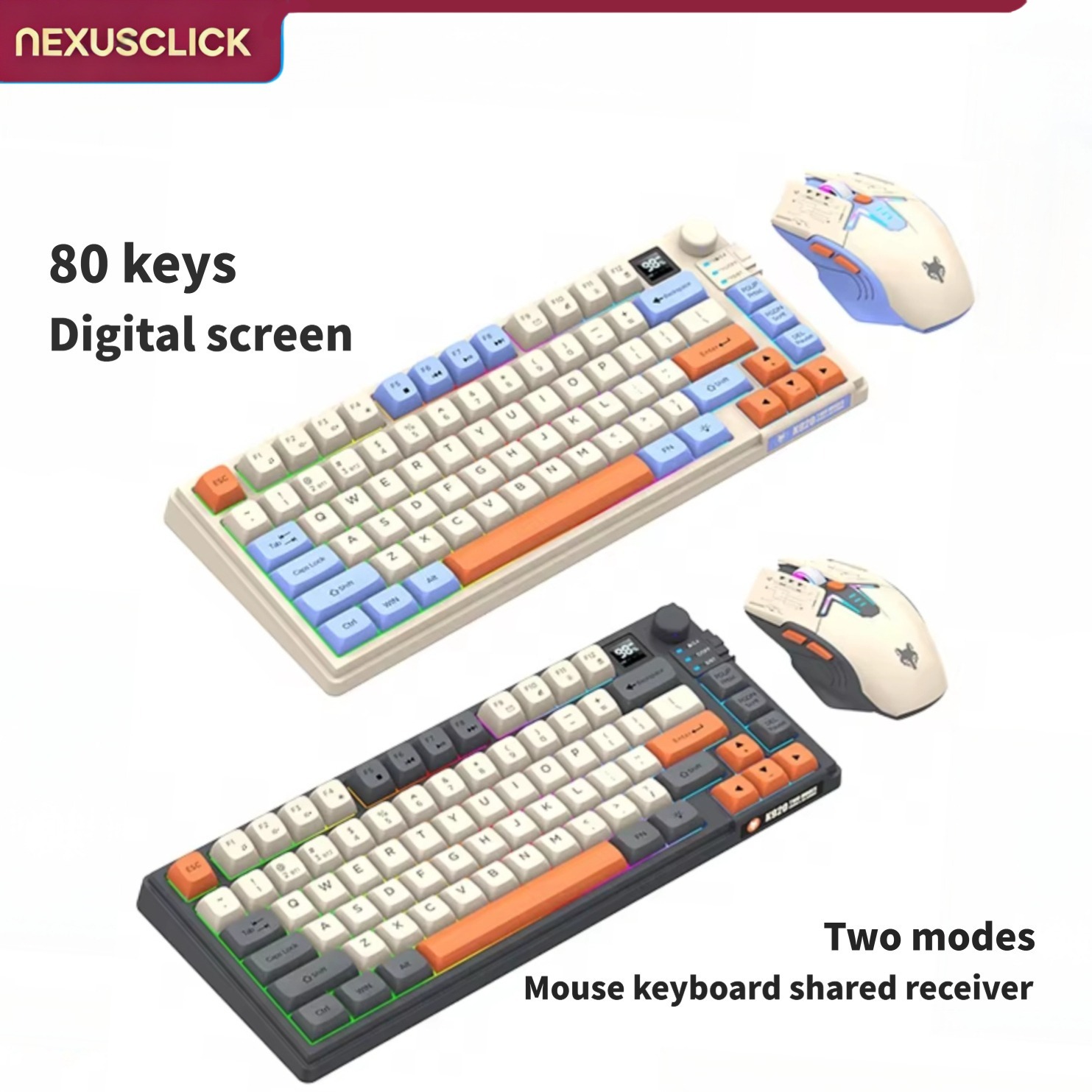 Gaming Keyboard And Mouse Combo Wireless - Zestaw klawiatury i myszy NexusClick Dual