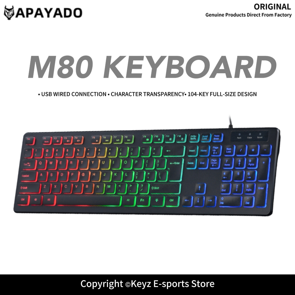 Keyboard Gaming Mac - M80 Ultra Cienka Przewodowa Klawiatura Gamingowa