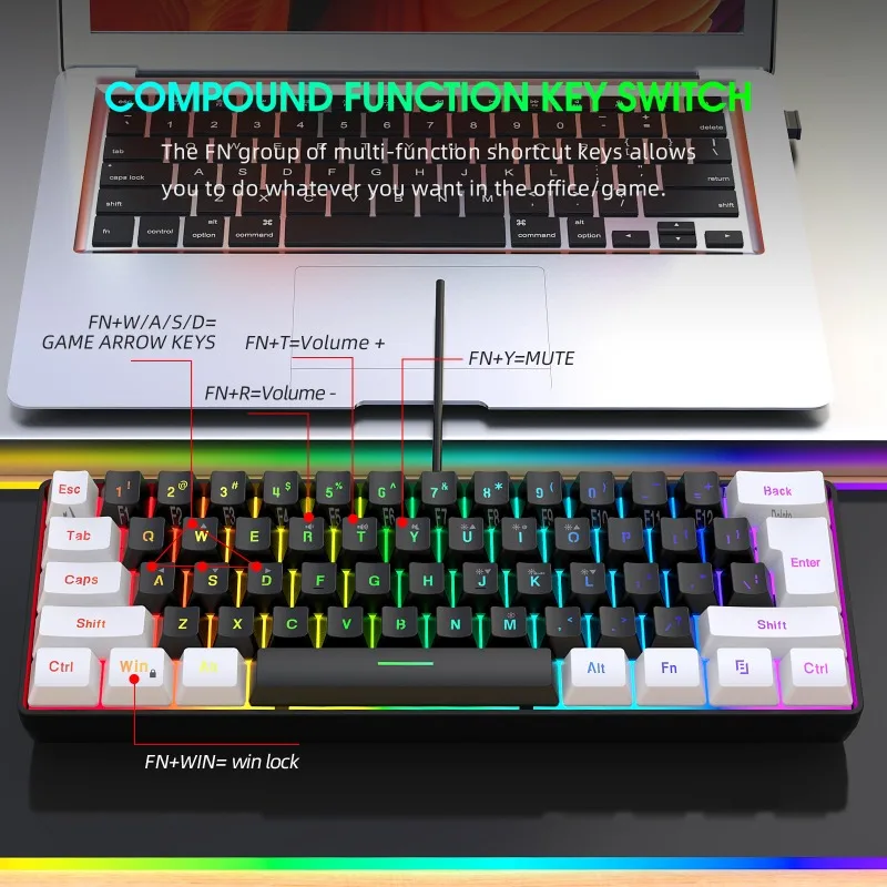 Zestaw Klawiatura i Mysz 60% d – Gaming Keyboard And Mouse Combo Wireless recenzja i cena
