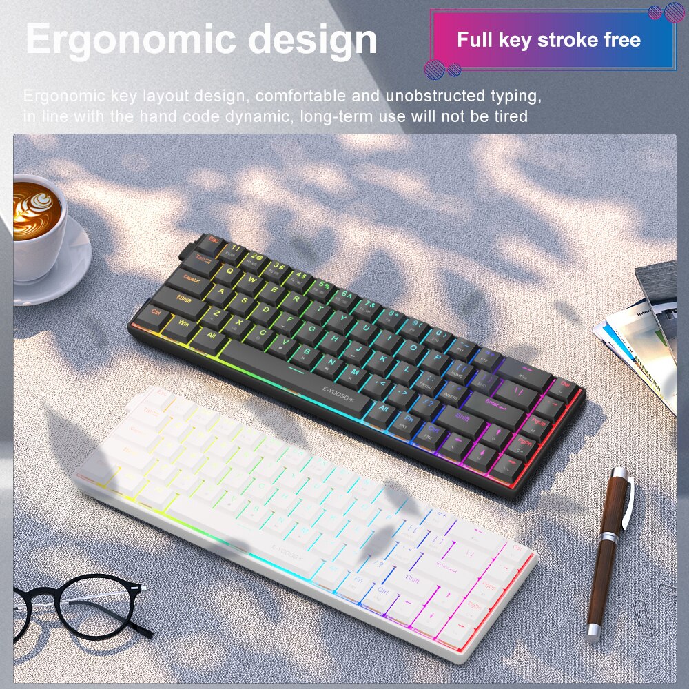 E-YOOSO A68 RGB Mini Slim USB  – Gaming Keyboard Budget recenzja i cena
