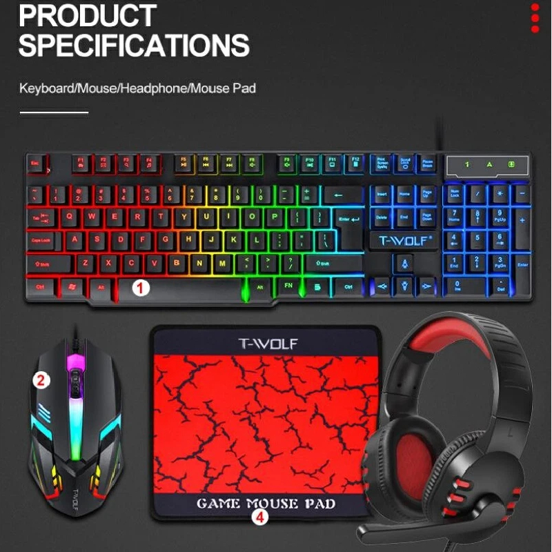 Klawiatura Hiszpańska Rosyjska – Gaming Keyboard Mouse And Headset Combo recenzja i cena