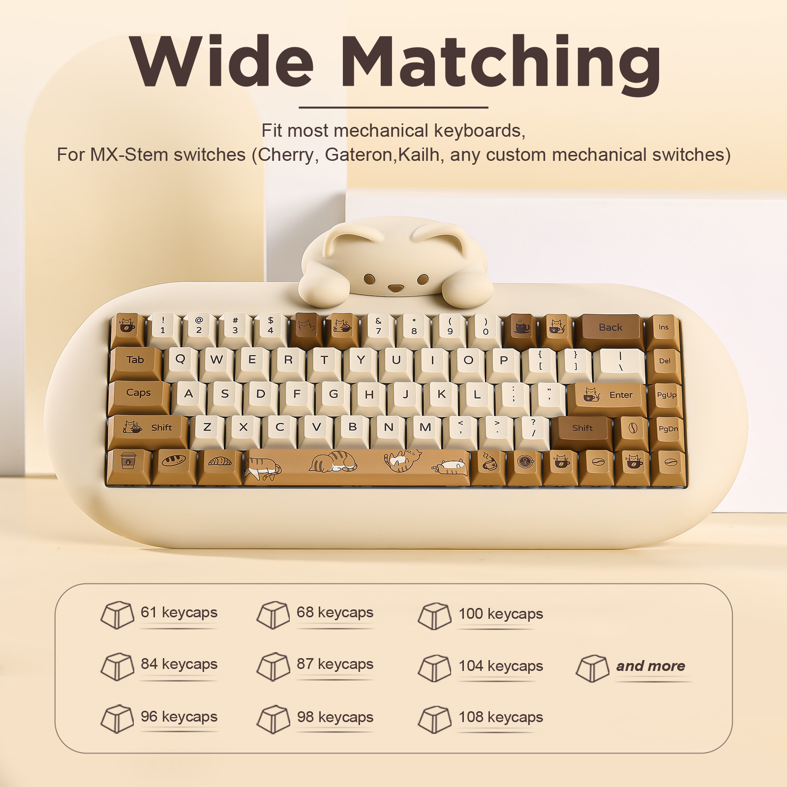 YUNZII Coffee Cat PBT Keycaps, – Gaming Keyboard Extension recenzja i cena